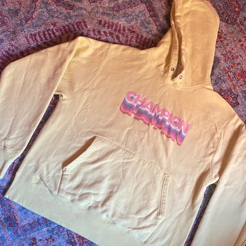 Yellow Champion Reverse Weave Hoodie
